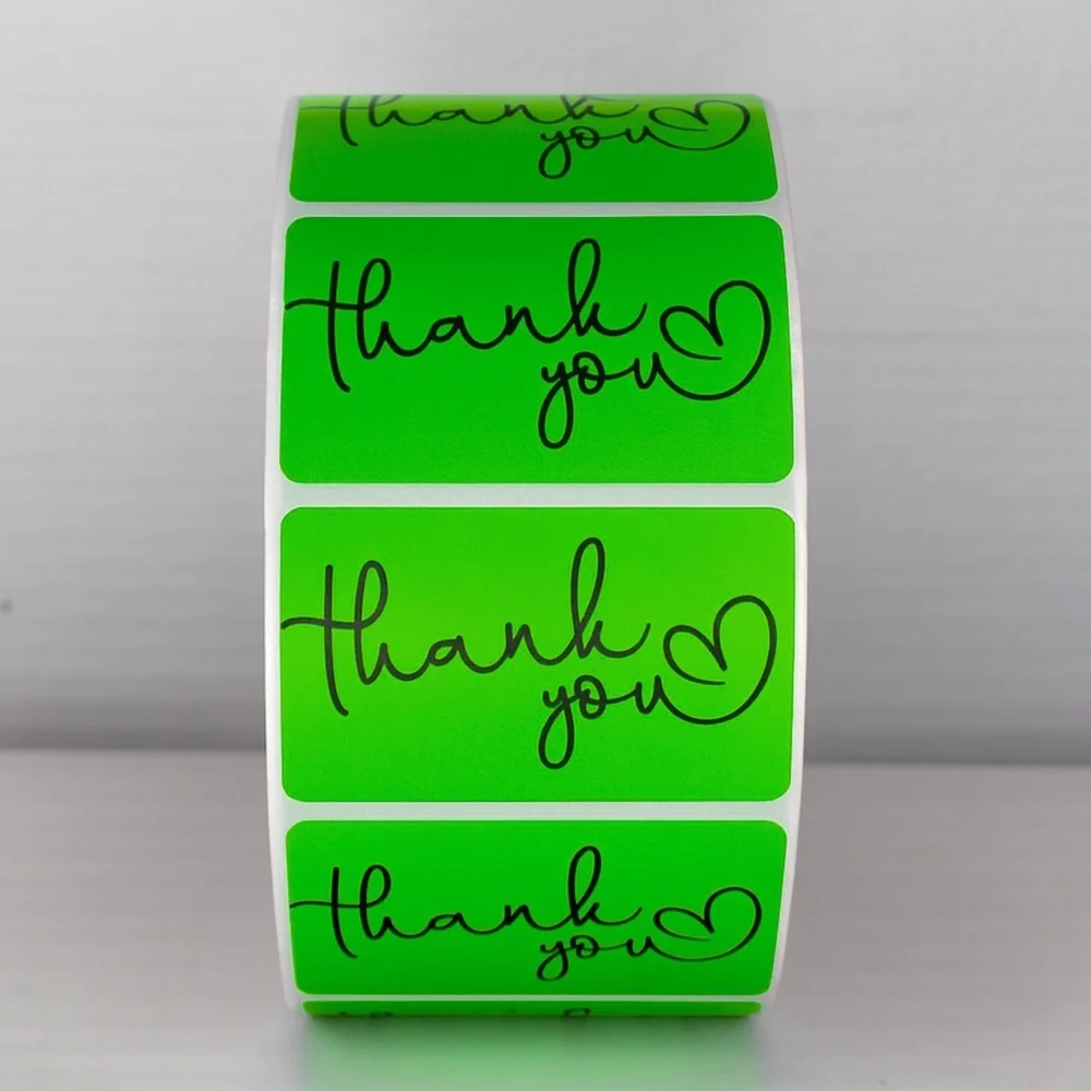 Thank You Stickers Mint Green Heart | Cute Small Business Packaging Labels